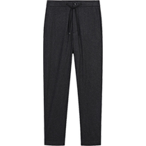 Discount season Massimo Dutti mens 2024 new summer style loose casual dark gray wool trousers 00003012801