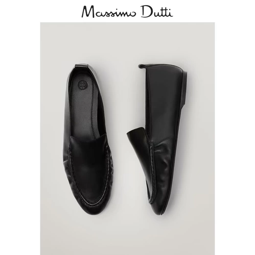 Massimo Dutti, лоферы для черной кожи для отдыха