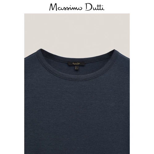 Весна и летняя скидка Massimo Dutti Женская одежда, такая же халат, круглое, леди, отдых Top T -Fort 06821542818