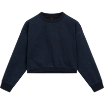 New Spring and Summer Products Massimo Dutti 2024 Womens Casual Simple Style Short Round Neck Denim Sweatshirt Sweatshirt 05105505470