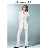 Massimo Dutti, демисезонный белый костюм для отдыха, облегающий крой