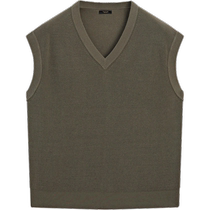 Summer new Massimo Dutti mens 2024 new smart commuting style layered brown V-neck vest knitted vest 00948348505