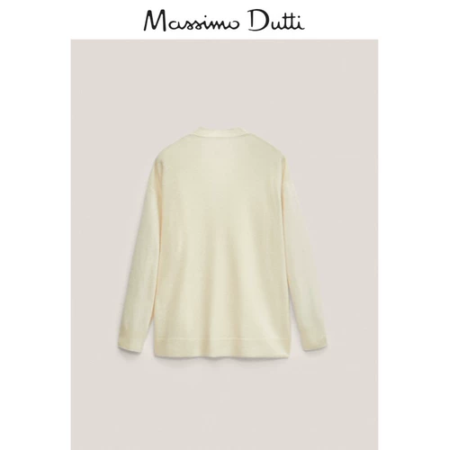 Весна и летняя скидка Massimo Dutti Wome White White Увеличение Casual Cardigan 05637935712