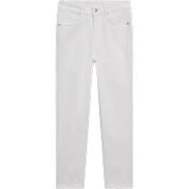 Summer new MassimoDutti2024 womens casual versatile off-white comfortable cotton straight jeans nine-quarter pants 05060519251