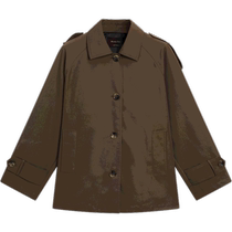 New Autumn and Winter Massimo Dutti 2024 Womens Clothing Casual British Style Fashionable Retro Brown Short Lapel Windbreaker Jacket 06711902700