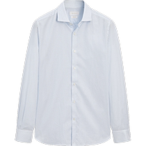 Autumn and winter new MassimoDutti mens clothing 2024 new business formal wear pure cotton with slim blue striped shirt 00104154403