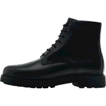 Massimo Dutti Mens Shoes 2024 Summer New Black Lace-up Genuine Leather Martin Boots Short Boots 12080350800