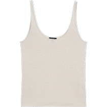 Summer new Massimo Dutti2024 womens American casual basic solid color thin pure linen suspender sleeveless T-shirt 06219937806