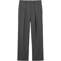 Spring and summer new product MassimoDutti2024 womens gray gray casual commuting style pleated cool pure wool floor-length trousers 05047697802