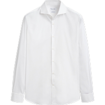 New Spring and Summer MassimoDutti Mens Wear 2024 New Business Formal Wear with White Easy-Iron Slim Fit Cotton Shirt 00178675250