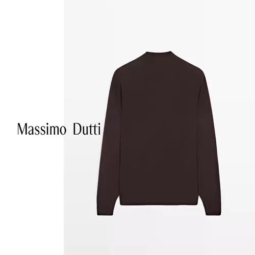 Осень и зима новая мужская одежда MassimoDutti 2025 года, новый простой однотонный внутренний базовый легкий и тонкий маленький свитер с V-образным вырезом и длинными рукавами 00990219606