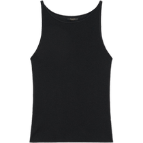 Summer new MassimoDutti2024 womens basic American casual black knitted round neck suspender sleeveless T-shirt top 05711512800