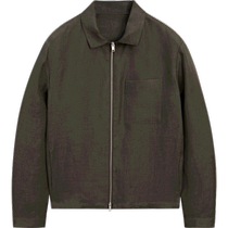 Discount Season Massimo Dutti Mens 2024 Summer New Khaki Green Pure Linen Lapel Jacket Shirt Jacket 02026107505