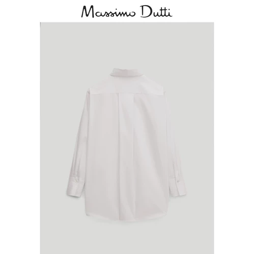 Весна и летняя скидка Massimo Dutti Женская карманная отделка Poplin Fasual Casual Top Dress 05153520250