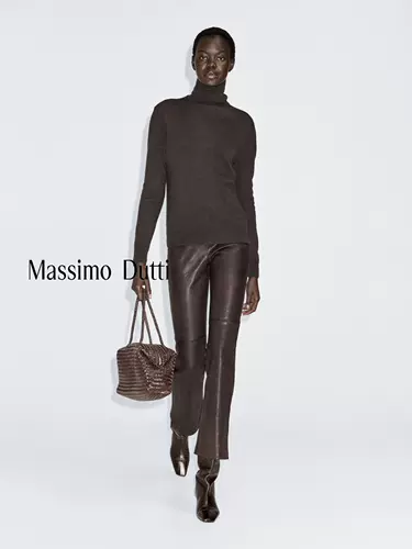 Massimo Dutti, демисезонный базовый приятный телу шерстяной трикотажный свитер