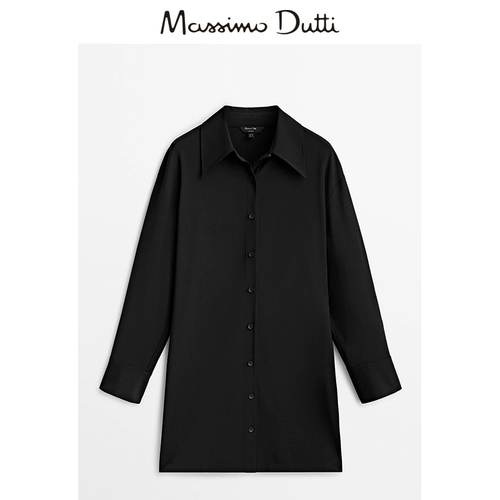 Massimo Dutti, демисезонная длинная дизайнерская рубашка, платье, тренд сезона, французский стиль