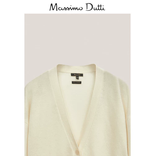 Весна и летняя скидка Massimo Dutti Wome White White Увеличение Casual Cardigan 05637935712