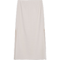 Spring and summer new product MassimoDutti2024 womens elegant minimalist off-white temperament side slit drapey elegant skirt 05225625712