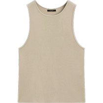 Discount Season Massimo Dutti Womens 2024 Summer New Style Comfortable Cotton Round Neck Racer Vest Sleeveless Knitted T-Shirt Top 05742624806