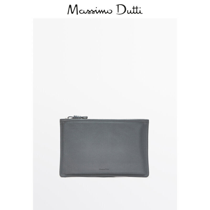 Клатч 春夏新品 massimodutti2024女士配件通勤简约结饰设计纳帕软面真皮手拿包 04653621800