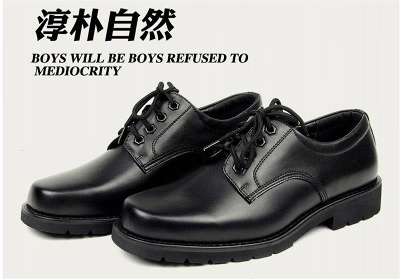 Genuine Leather Steel-Toe Steel-Soled Outdoor Men's Special Forces Uniform Casual Anti-Smash Shoes Genuine Leather Large-Toe Safety Shoes