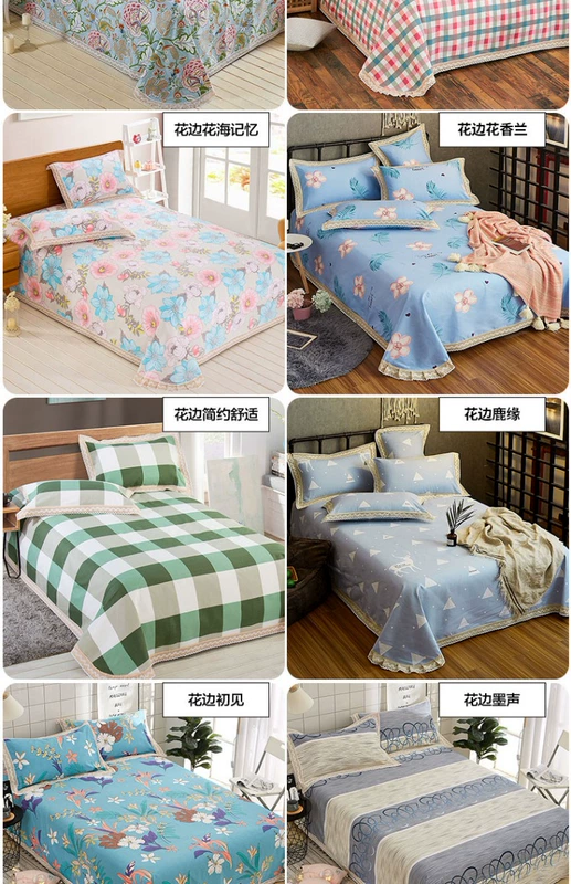 Cũ lanh thô mảnh duy nhất của bông dày ba mảnh bông vải lanh kép kang giường m 1.5 / 1.8m2 đơn - Khăn trải giường bộ ga giường everon