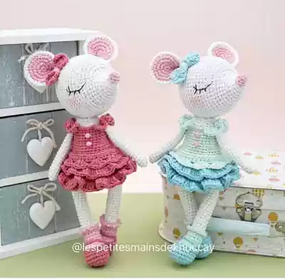 (Non-finished letterbox) hand-made wool knitting mouse xuxu animal doll Hook weaving diagram