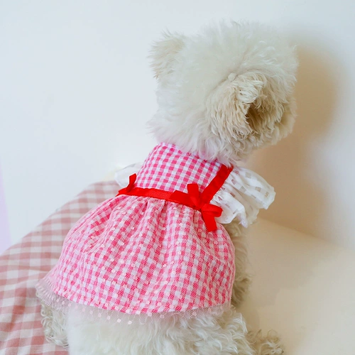 Собака бичон Померанский Йоркшир VIP Teddy Olde Женская собака платье принцесса летняя одежда тонкая удобная