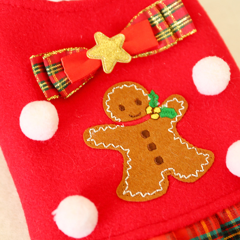 PETCIRCLE Quần áo thú cưng Gấu bông Chó nhỏ Chó con Trang phục Chó Dễ thương Gingerbread Man Kẻ sọc Váy - Quần áo & phụ kiện thú cưng quan ao cho cho