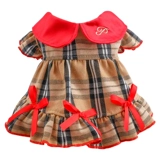 Одежда для щенков осенью и зимнее классическое клетчатое платье плюшевая бим -бим боменг кошка Новая годовалая одежда