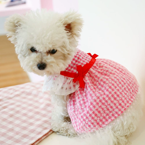 Собака бичон Померанский Йоркшир VIP Teddy Olde Женская собака платье принцесса летняя одежда тонкая удобная