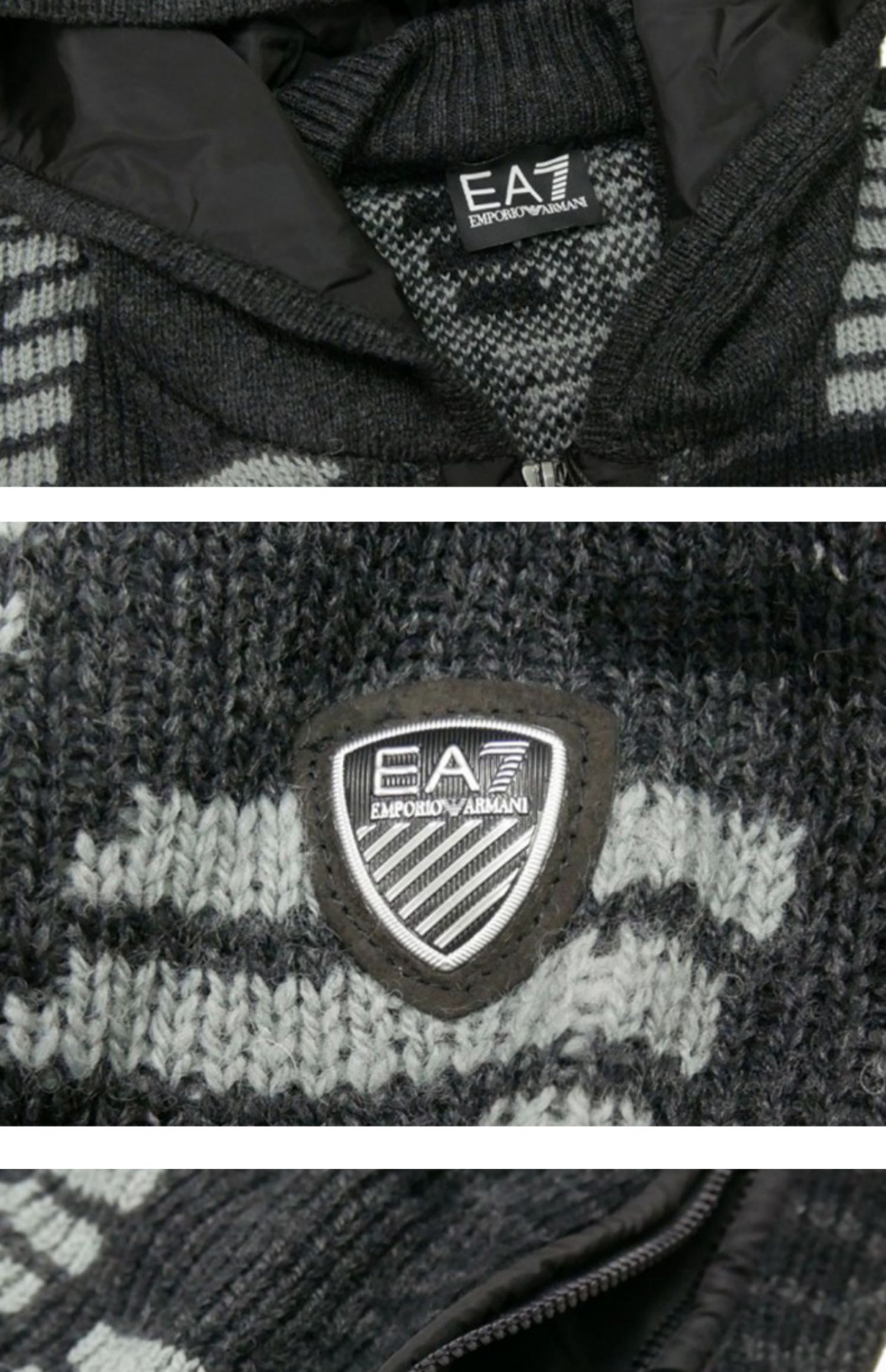 Áo khoác nam chính hãng Armani / Armani Logo EA7 Áo len len trùm đầu cho nam Áo len giản dị - Cardigan thoi trang nam dep