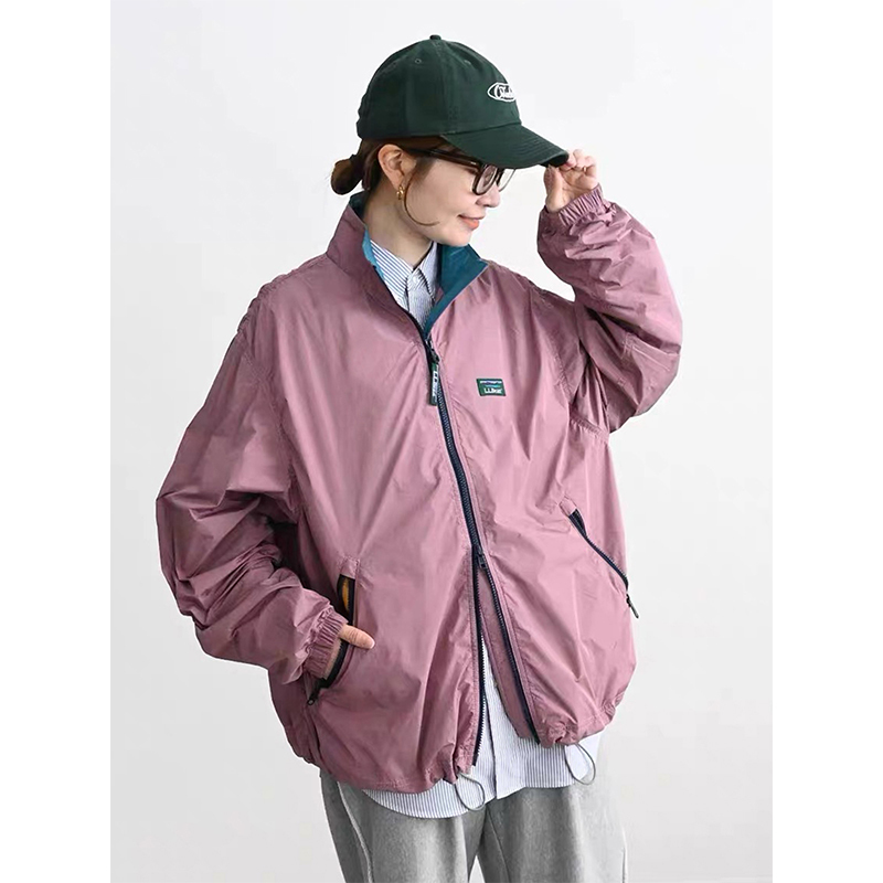 Spring and Autumn L.L.Bean Japanese-Style Outdoor Stand-Up Collar Windproof and Waterproof Zipper Nylon Jacket, Unisex Couple's Jacket Spring and Autumn L.L.Bean Japanese-Style Outdoor Stand-Up Collar Windproof and Waterproof Zipper Nylon Jacket, Unisex Couple's Jacket