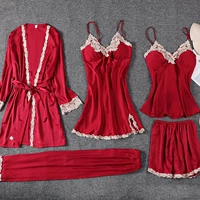 804 комплект из пяти предметов бордовый