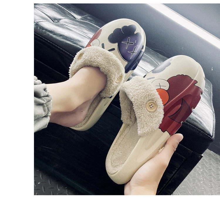 Утепленные съемные тапочки, для влюбленных, большой размер 