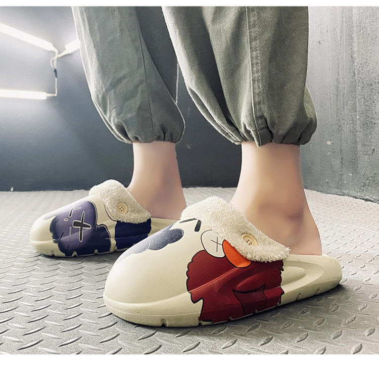 Утепленные съемные тапочки, для влюбленных, большой размер 