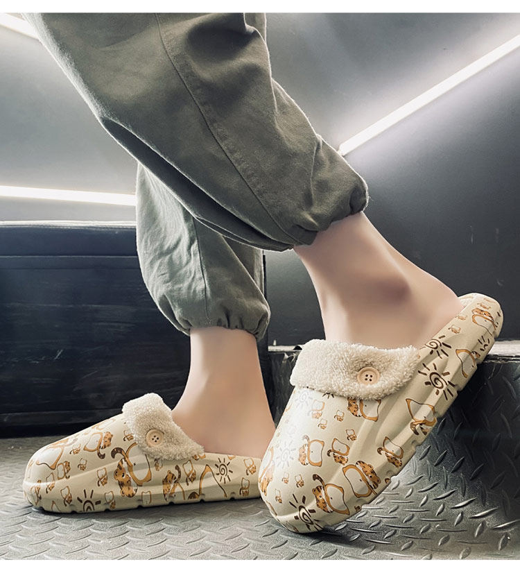 Утепленные съемные тапочки, для влюбленных, большой размер 