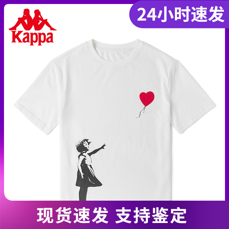 Kappa Artist Collaboration Short-Sleeve Summer Women's Graphic Sports T-Shirt Casual Crew Neck Half-Sleeve K0C42Td03G