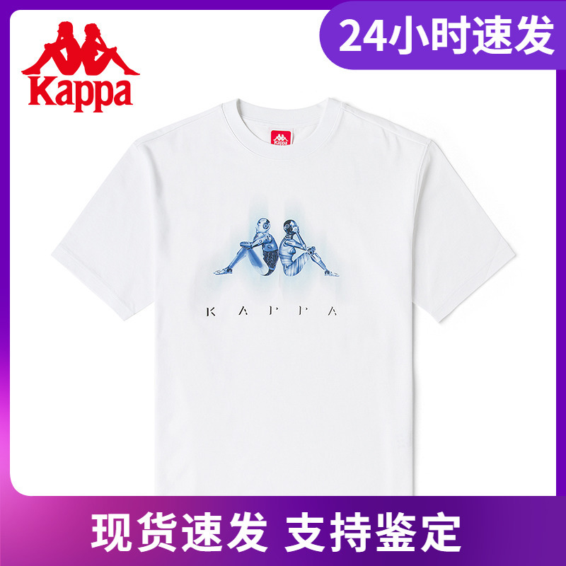 Kappa Short-Sleeved New Couple's Sports T-Shirt for Men and Women, Casual Half-Sleeved Round Neck Top K0Cx2Td23D