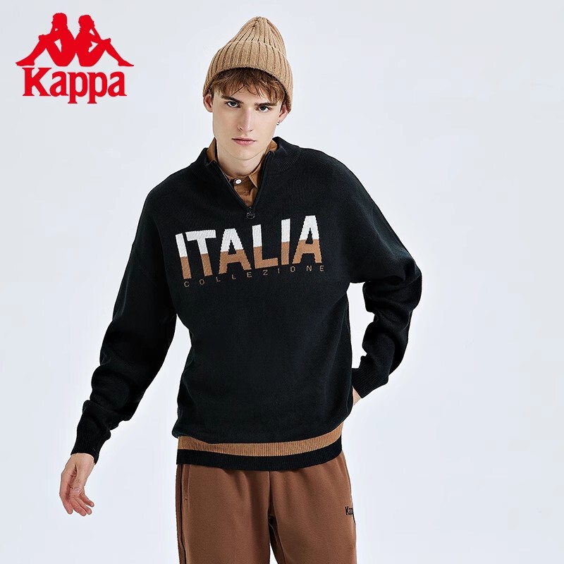 Kappa Pullover Couple's Half-Zip Sweater Jacquard Knit Jacket K0Cz2Lt20D