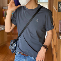 2022 summer ape-man embroidery t-shirt mens short-sleeved trendy brand INS Japanese cotton all-match high street solid color bottoming shirt