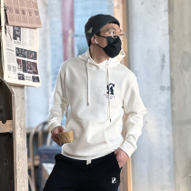 American letter hooded sweater mens autumn new youth tide brand coat embroidery hoodie high street casual black top