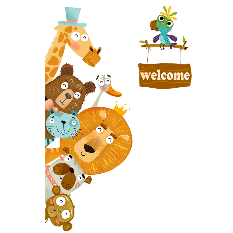 Cartoon Animal Cute Door Sticker Bedroom Wallpaper Wallpaper