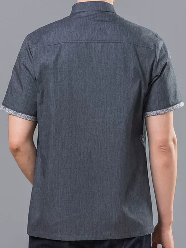 Высокий шеф -повар рабочую одежду летняя короткая коротка -мужской западный ресторан, отель, отель, кухня, кухня, шеф -повар, заказ логотип, логотип