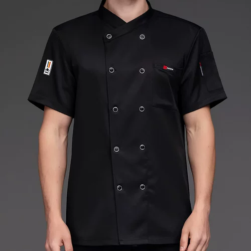 Высокая рабочая одежда для шеф -повара короткая -печать мужской отель