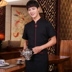 quần áo công việc Waiter của ngắn tay khách sạn hè nhà hàng phòng trà Trung Quốc lẩu Logo nhà hàng nhà hàng tùy chỉnh 