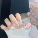 Наклейки для ногтей для маникюра, короткие накладные ногти