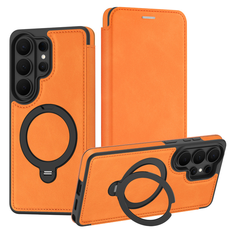 Samsung S26Ultra Mobile Phone Case S25Edge/S24+/S23Fe/S22 Flip-Top Leather Case A15/A16/A27/A35/A56 Rotating Magnetic Ring Stand Protective Case Samsung S26Ultra Mobile Phone Case S25Edge/S24+/S23Fe/S22 Flip-Top Leather Case A15/A16/A27/A35/A56 Rotating Magnetic Ring Stand Protective Case