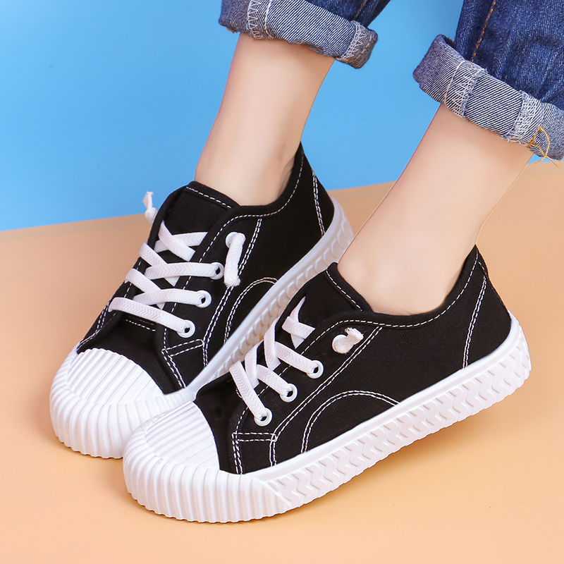 2020 mùa xuân và mùa thu canvas mới giày cô gái nữ sinh tiểu học giày đơn chàng trai trẻ em giày vải giản dị Hàn Quốc phiên bản.