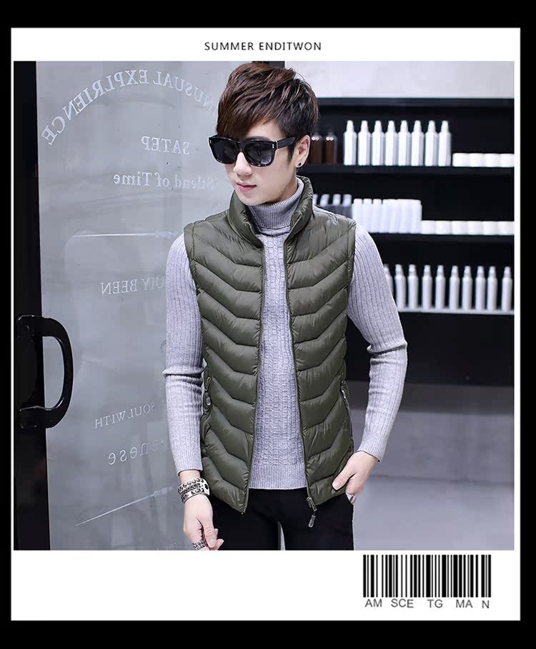 Áo vest nam cotton dày vest vest vest vest mùa thu và mùa đông nam áo khoác phiên bản Hàn Quốc của xu hướng đẹp trai thủy triều khoác vest nam